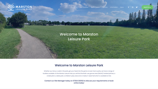Screenshot of the Playing Field website