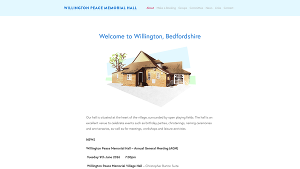 Screenshot of the Peace Memorial Hall website