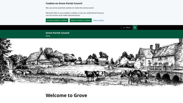 Screenshot of the Village Green website
