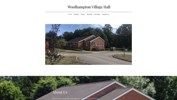 Screenshot of the Woolhampton Village Hall website