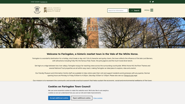 Screenshot of the The Tucker's Recreation Ground Trust website
