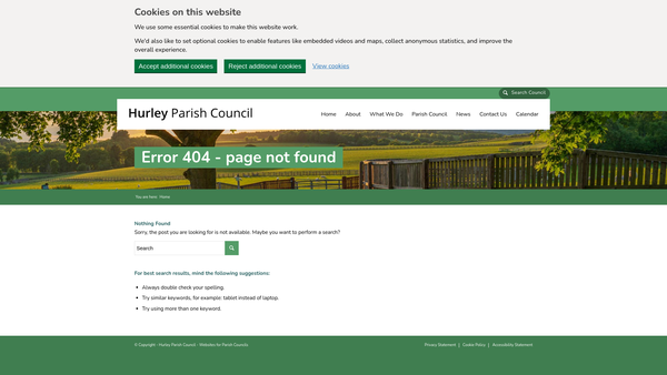 Screenshot of the Gilchrist Thomas Village Hall website