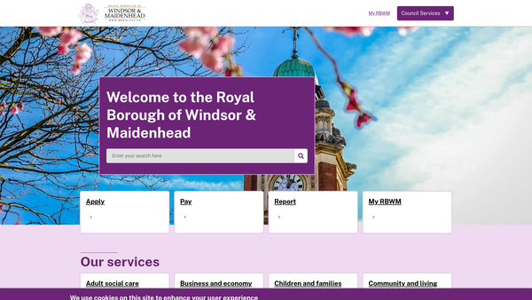 Screenshot of the The Clewer Memorial Recreation Ground website