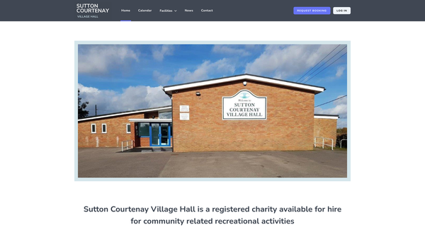 Screenshot of the Sutton Courtenay Village Hall website