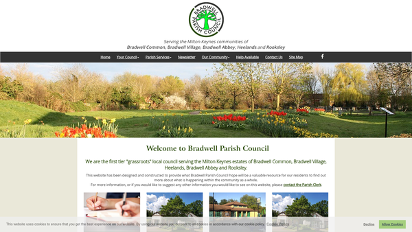 Screenshot of the Bradwell Memorial Hall website