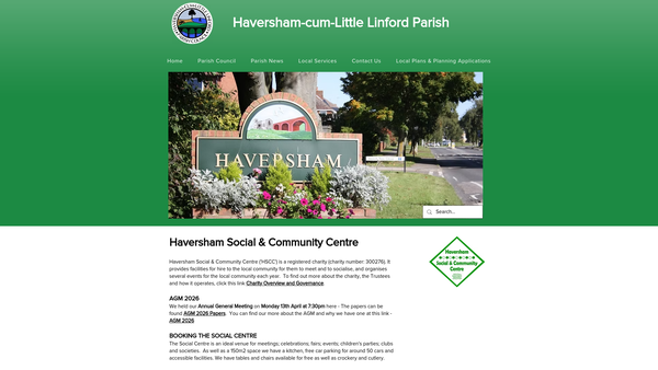 Screenshot of the Haversham Social And Community Centre website