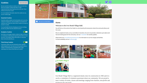 Screenshot of the The New Village Hall Iver Heath website
