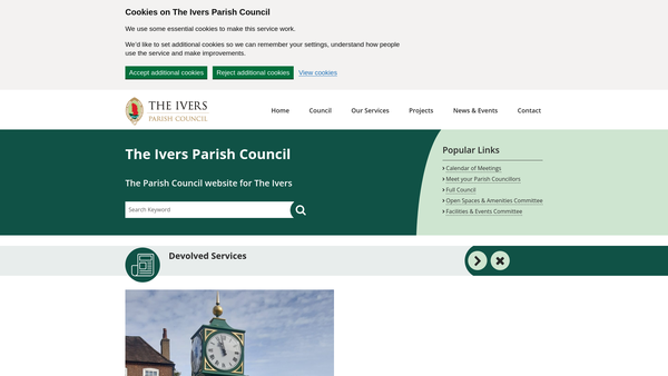 Screenshot of the Iver Heath Recreation Ground website