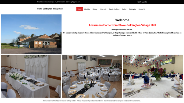 Screenshot of the The Stoke Goldington Village Hall website