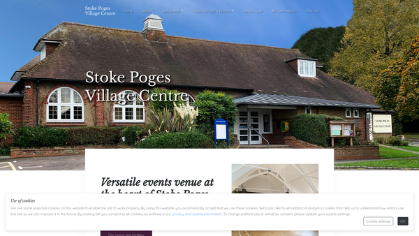 Screenshot of the Stoke Poges Village Hall website