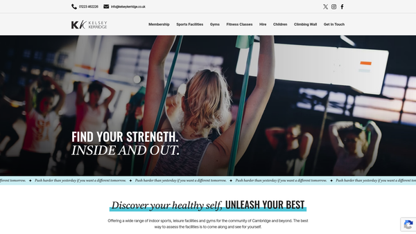 Screenshot of the Cambridge Sports Hall Trust Limited website