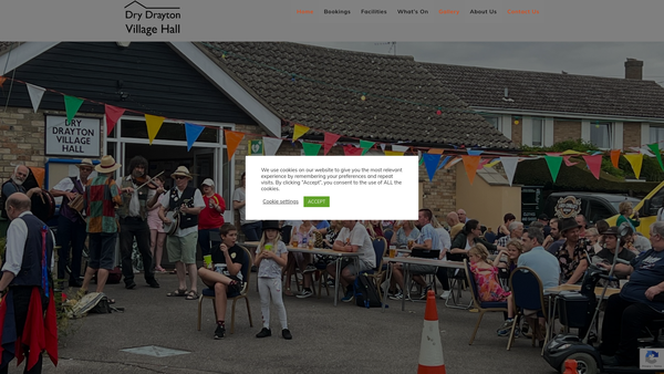 Screenshot of the Dry Drayton Village Hall website