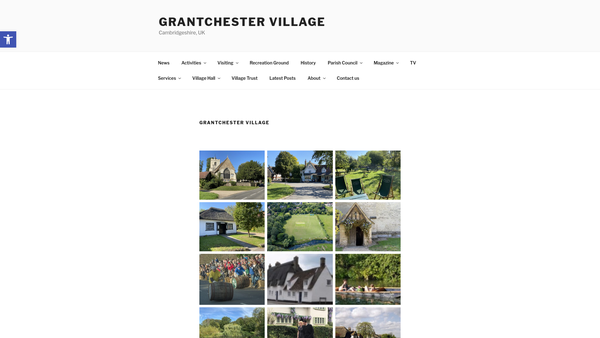 Screenshot of the Grantchester Village Hall website