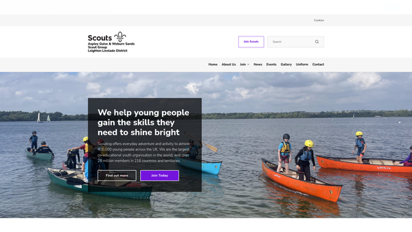 Screenshot of the 6th Ampthill And Woburn Scout Group website
