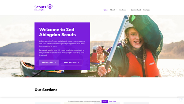 Screenshot of the 2nd Abingdon Scout Group website