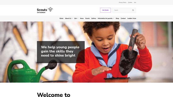 Screenshot of the 1st Cookham Scout Group website