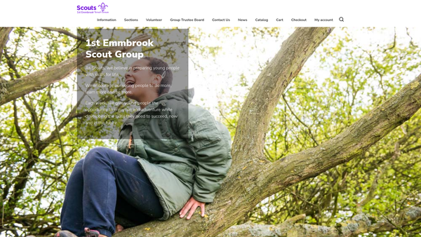 Screenshot of the 1st Emmbrook Scout Group website