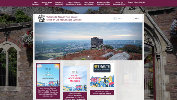 Screenshot of the Trewirgie Playing Fields Charity website