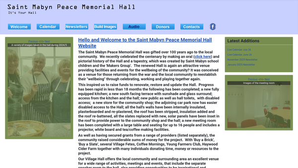 Screenshot of the Saint Mabyn Peace Memorial website