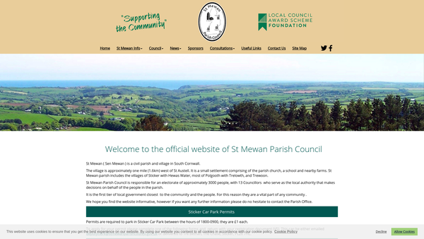 Screenshot of the Polgooth Playing Field And Recreation Ground website