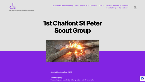 Screenshot of the 1st Chalfont St Peter Scout Group website