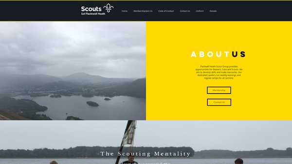 Screenshot of the 1st Flackwell Heath Scout Group website