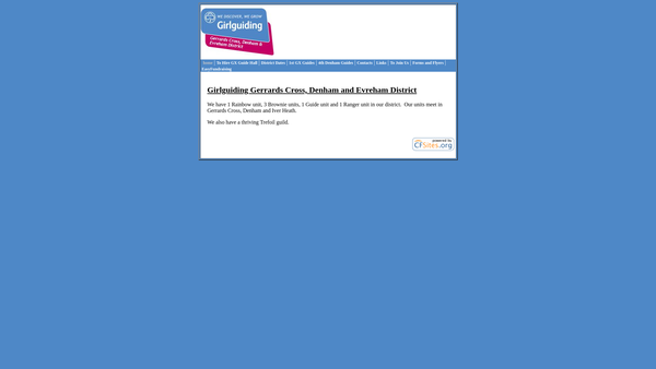 Screenshot of the 1st Gerrards Cross Guides website