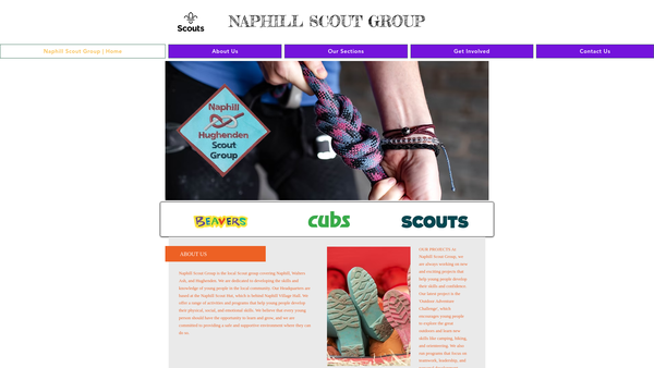 Screenshot of the Naphill Scout Group website