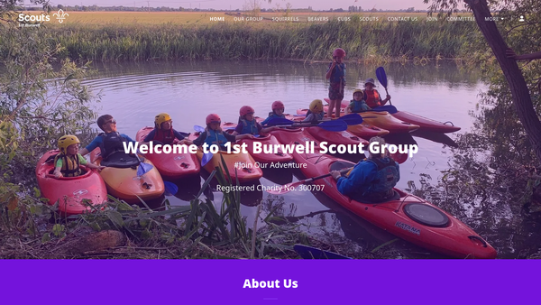 Screenshot of the 1st Burwell Scout Group website