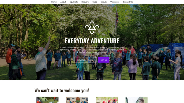 Screenshot of the 57th Cambridge (Fulbourn) Scout Group website