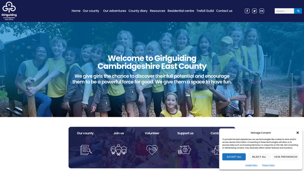 Screenshot of the Cambridgeshire East Guides website