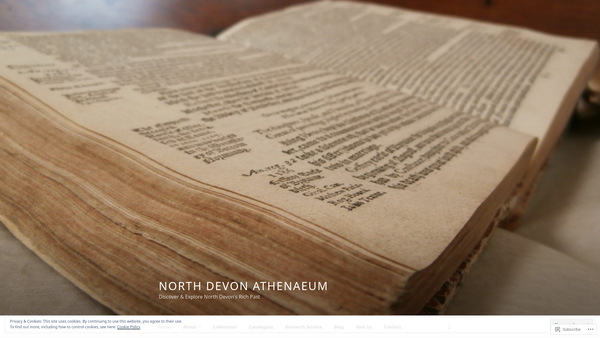 Screenshot of the The North Devon Athenaeum website