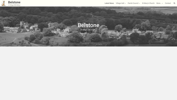 Screenshot of the The Village Hall, Belstone website