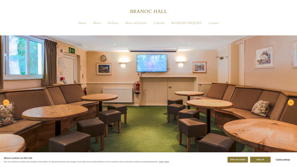Screenshot of the Village Hall, Branscombe website