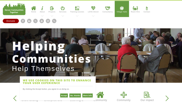 Screenshot of the Culmstock Village Hall website