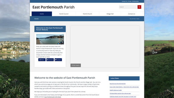 Screenshot of the The East Portlemouth Village Hall website