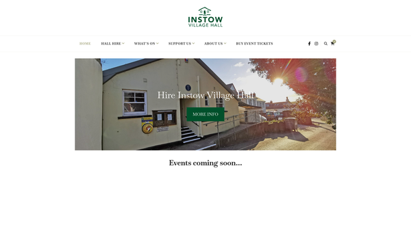 Screenshot of the Instow Village Hall website