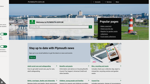 Screenshot of the Victoria Park website