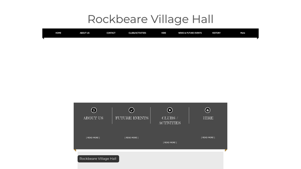 Screenshot of the Rockbeare Village Hall website