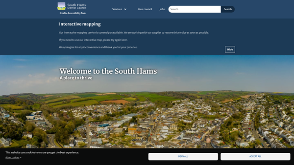 Screenshot of the Cliff Road Public Open Space website