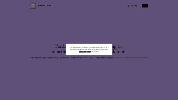 Screenshot of the Barton Acorn Youth, Community And Sports Centre website