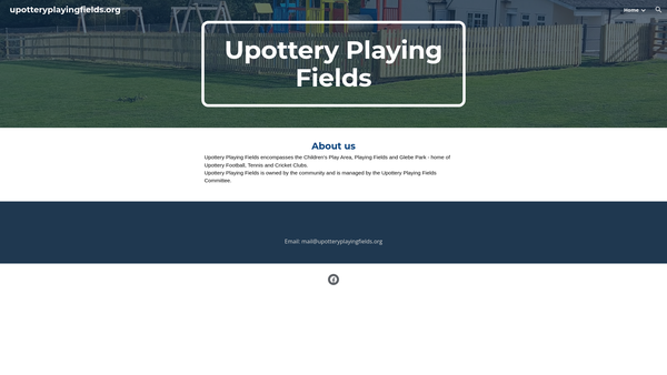 Screenshot of the Upottery Playing Fields website