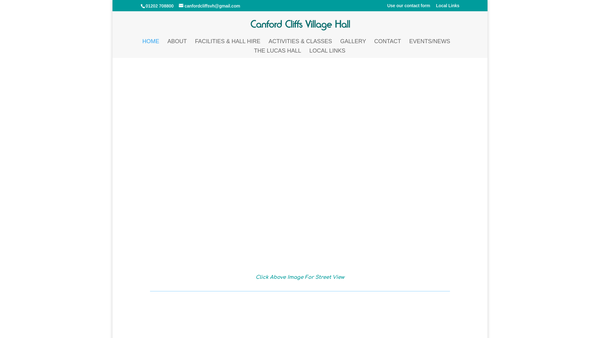 Screenshot of the Canford Cliffs Village Hall Trust website
