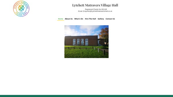 Screenshot of the Lytchett Matravers Village Hall website