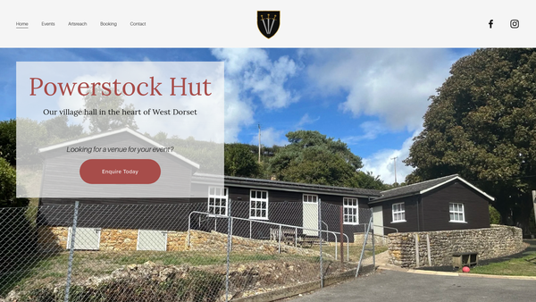 Screenshot of the Powerstock Hut website