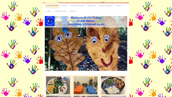 Screenshot of the Runnymede Pre-School website