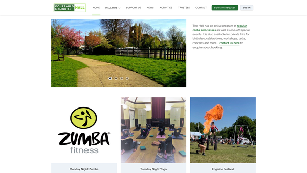 Screenshot of the The Courtauld Memorial Hall website