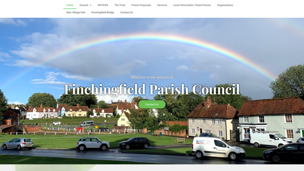 Screenshot of the Finchingfield Village Hall website