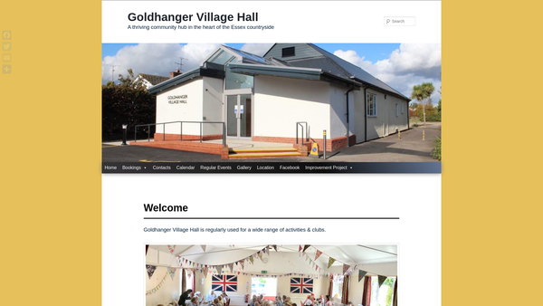 Screenshot of the Goldhanger Village Hall website
