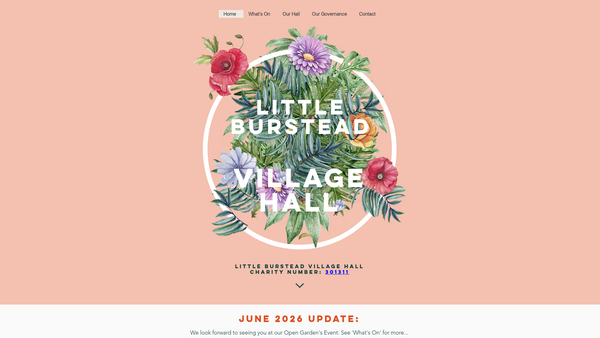 Screenshot of the Little Burstead Village Hall website